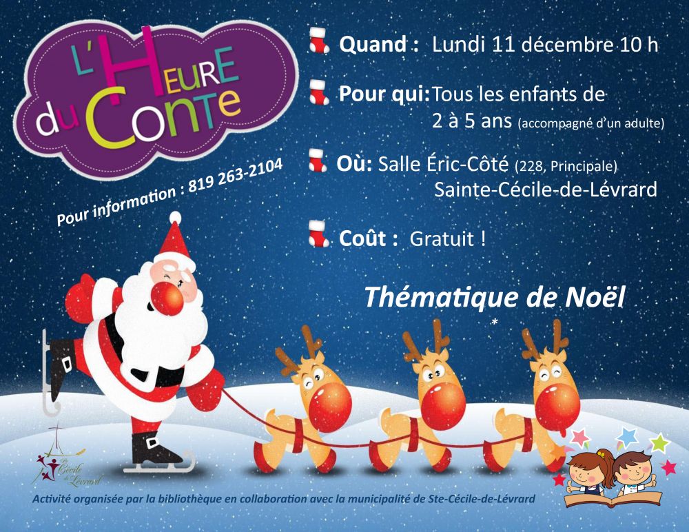 Heure du conte activité gratuite SteCéciledeLévrard