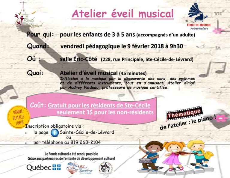 Atelier d'éveil musical activité gratuite SteCéciledeLévrard